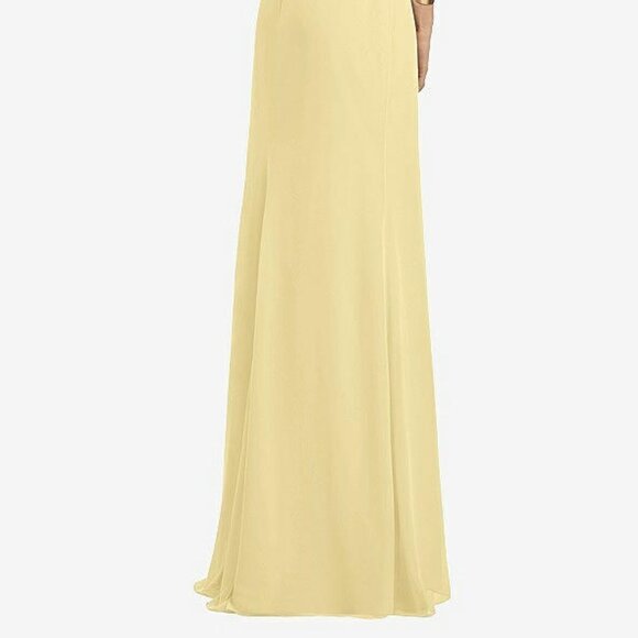 After Six 1527...Draped Blouson Back Chiffon Maxi Dress....Pale Yellow...Sz 2 - Picture 4 of 7